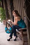 Wisteria Custom Teal & Chocolate Leather Hobo Handbag Shoulder Bag By Bbeauty Designs 2 small