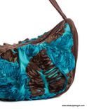 Wisteria Custom Teal & Chocolate Leather Hobo Handbag Shoulder Bag By Bbeauty Designs 3 small