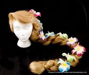 Rapunzel Tangled Light Up Wig With Flower Barrettes In Blonde Braid Adult Costume 1 small