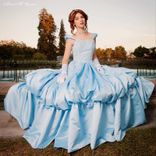 Couture Cinderella Light Blue Satin Ball Gown Dress Masquerade Sweet 16 Adult Anastasia 2 small