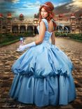 Couture Cinderella Light Blue Satin Ball Gown Dress Masquerade Sweet 16 Adult Anastasia 5 small