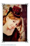 Burgundy Taffeta Girls Victorian Bustle Dress And Hat Set 1 small