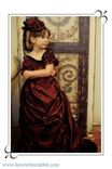 Burgundy Taffeta Girls Victorian Bustle Dress And Hat Set 2 small