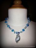 Ariel Mermaid Inspired Seashell Necklace In Aqua/Turquoise Custom 1 small
