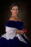 Scarlett O Hara Gone With The Wind Blue Velvet Portrait Gown Dress Costume Adult 2 small