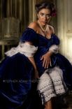Scarlett O Hara Gone With The Wind Blue Velvet Portrait Gown Dress Costume Adult 3 small