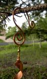Fused Glass And Copper Spinner (Blue Or Irridescent Green) 1 small