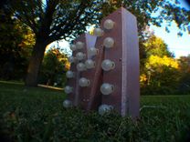 Vintage Marquee Art Letter M Metalic Pink 12 3 small