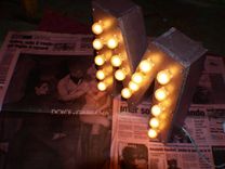 Vintage Marquee Art Letter M Metalic Pink 12 1 small