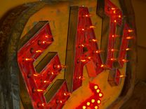 Vintage Marquee Art Eat Arrow Flame Lights Huge 4 Ft X 2 Ft 1 small