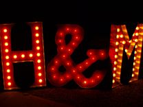 H&M Vintage Marquee Art Letter Bulb Channel 3 Ft Each 1 small