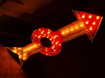 Mid Century Arrow Vintage Marquee Huge 48" X 13" Letter Lights Electric Light Fixture 3 small
