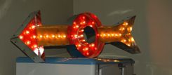 Mid Century Arrow Vintage Marquee Huge 48" X 13" Letter Lights Electric Light Fixture 5 small