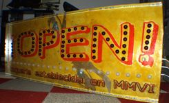Vintage Marquee Art Open Double Sided Blackboard 6 Feet X 26" X 4 Deep 1 small