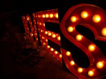 Movie Theater Vintage Marquee Art Letter Bulb Channel 2ft X 2ft 1 small