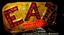 Vintage Marquee Art Eat Arrow Flame Lights Second Generation 4 Ft X 2 Ft 2 small