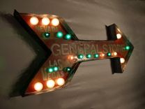 Marque Arrow Lights Las Vegas 45" X 18" X 4" Rusted Vintage Art Aranacci 2 small