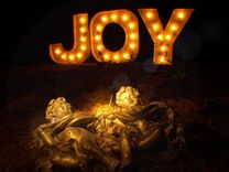Christmas Decoration Joy Large Huge Vintage Marquee Art Letter Bulb Channel 2ft X 2ft 1 small