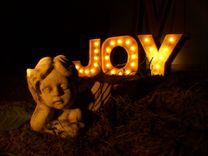 Christmas Decoration Joy Large Huge Vintage Marquee Art Letter Bulb Channel 2ft X 2ft 4 small
