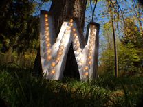 Large Huge Vintage Marquee Art Letter Bulb Channel 3ft X 3ft Win Cubs Sox 5 small