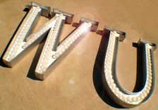 Large Huge Vintage Marquee Art Letter Bulb Channel 40" X 40" 70 Plus Bulbs Wide Latin 1 small