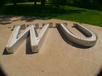 Large Huge Vintage Marquee Art Letter Bulb Channel 40" X 40" 70 Plus Bulbs Wide Latin 2 small