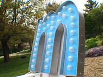 Large Huge Vintage Marquee Art Letter Bulb Channel 3ft X 2.5 - 3ft 1 small