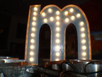 Large Huge Vintage Marquee Art Letter Bulb Channel 3ft X 2.5 - 3ft 4 small