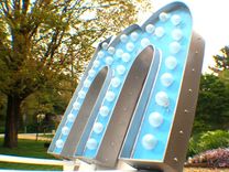 Large Huge Vintage Marquee Art Letter Bulb Channel 3ft X 2.5 - 3ft 5 small