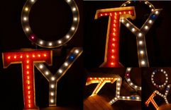 Any Size Color Shape Bulbs Large Movie Theater Marquee Letter Vintage 3 Feet 25 Bulbs Max 4 small