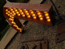 4ft X 3ft Rusted High Vintage Marque Art Aranacci Arrow Lights 4 small