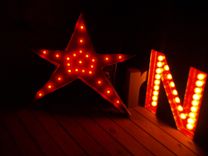 Christmas Decoration Star Large Huge Vintage Marquee Art Letter Bulb Channel 3 small