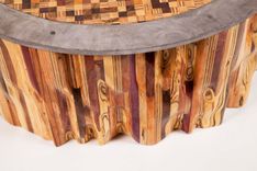Mixed Wood Mosaic End Grain Top Coffee Table 4 small