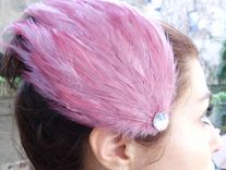 Sale Crimson Pink Feather Hair Fascinator, Great For Weddings & Special Occasions, Ready To Ship 3 small