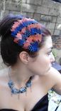 Sale Salmon And Blue Feather Hair Fascinator, Ready To Ship 1 small