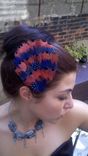 Sale Salmon And Blue Feather Hair Fascinator, Ready To Ship 3 small