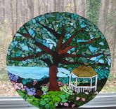 Glass Mosaic Of Gazebo By A Lake 2 small