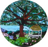 Glass Mosaic Of Gazebo By A Lake 3 small