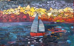Sunset Sail On A Beautiful Summer Day Mosaic 2 small