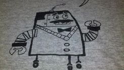 Sale Clone High Mr. Butlertron Robot Screen Printed Shirt, Men's Large In Blue, Ready To Ship 4 small