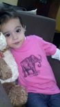 Sale Woolly Mammoth Screen Printed T Shirt, Black Ink On Pink Shirt, Child's 18 Month 3 small