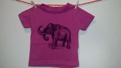 Sale Woolly Mammoth Screen Printed T Shirt, Black Ink On Pink Shirt, Child's 18 Month 4 small