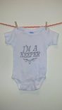 Sale Harry Potter Inspired I'M A Keeper & Golden Snitch Onesie, White 6-12 Months, Ready To Ship 1 small