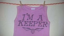 Harry Potter Inspired I'M A Keeper And Golden Snitch Sleevless Summer Shirt, Pink 6-9 Months 5 small
