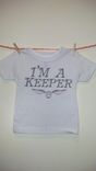 Sale Harry Potter Inspired I'M A Keeper And Golden Snitch Shortsleeve Shirt, White 12 Months 2 small