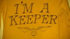 Harry Potter Inspired I'M A Keeper And Golden Snitch Shirt, Yellow Child's Extra Small (4-5) 2 small
