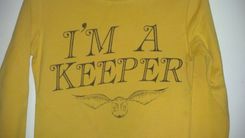 Harry Potter Inspired I'M A Keeper And Golden Snitch Shirt, Yellow Child's Extra Small (4-5) 3 small