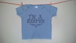 Sale Harry Potter Inspired I'M A Keeper And Golden Snitch Shortsleeve Shirt, Blue 12 Months 1 small