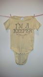Sale Harry Potter Inspired I'M A Keeper And Golden Snitch Onesie, Yellow 12 Months, Ready To Ship 2 small
