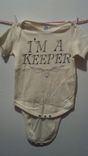 Sale Harry Potter Inspired I'M A Keeper And Golden Snitch Onesie, Yellow 12 Months, Ready To Ship 4 small